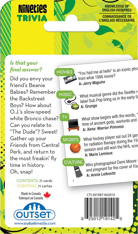 1990s - A Decade of Trivia - WiredVillage Games - Outset Media