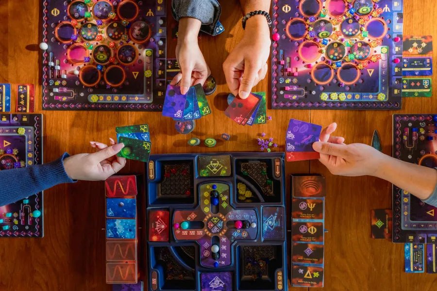 Crafting the Cosmos - Cosmic Engine - Building Strategy Game - Brand New - WiredVillage Games - Office Dog