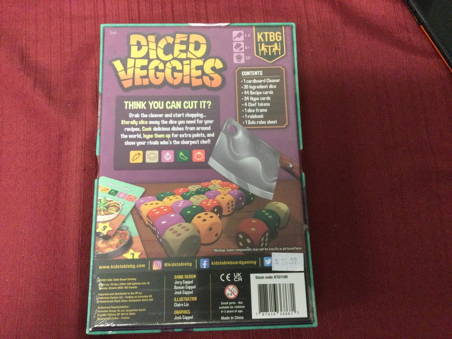 Diced veggies - WiredVillage Games - Kids table board games