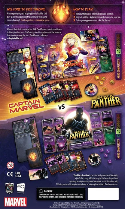 Marvel Dice Throne 2 - Hero Box #1 - Captain Marvel & Black Panther - WiredVillage Games - Roxley Games