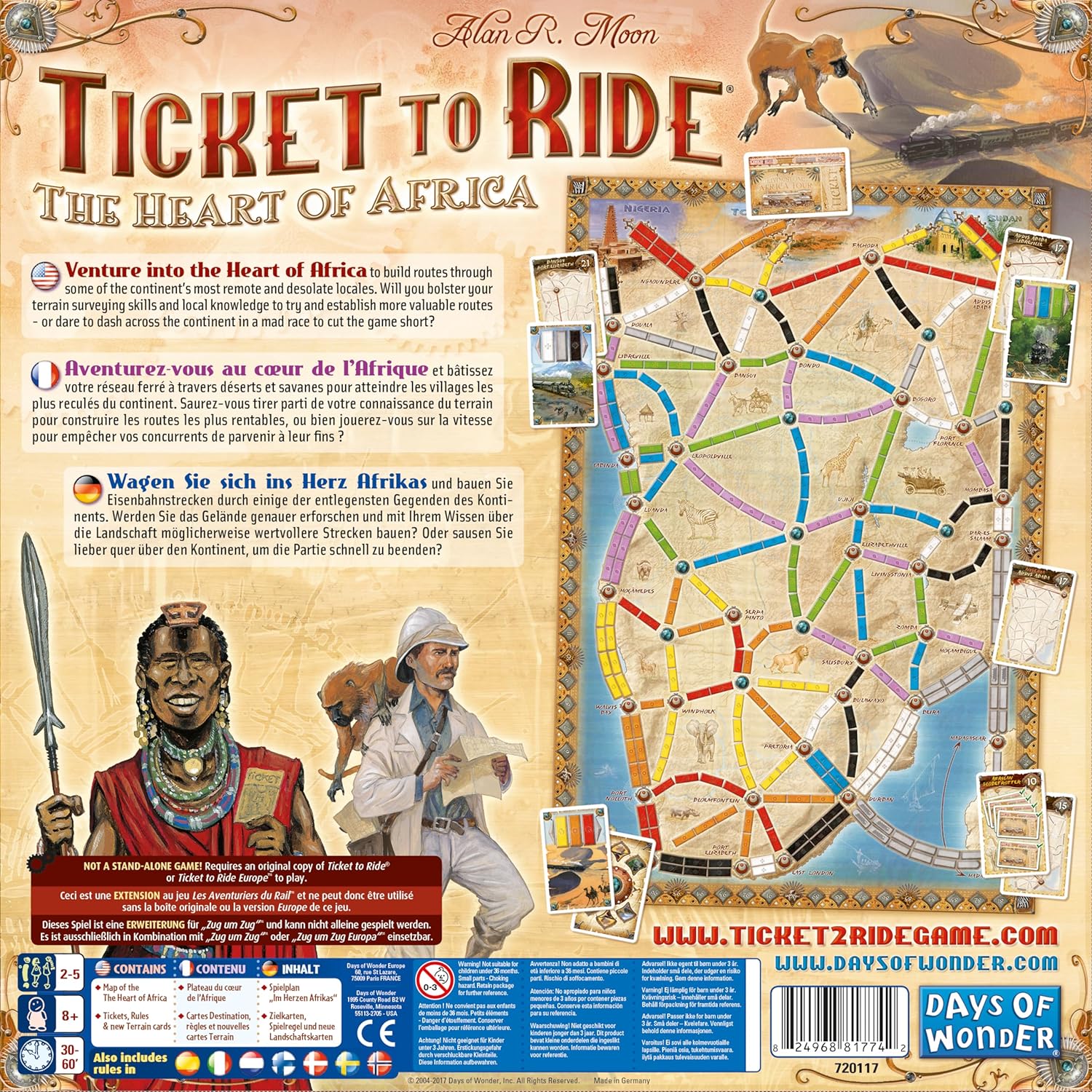 TICKET TO RIDE: MAP #3 - AFRICA - WiredVillage Games - Days of Wonder
