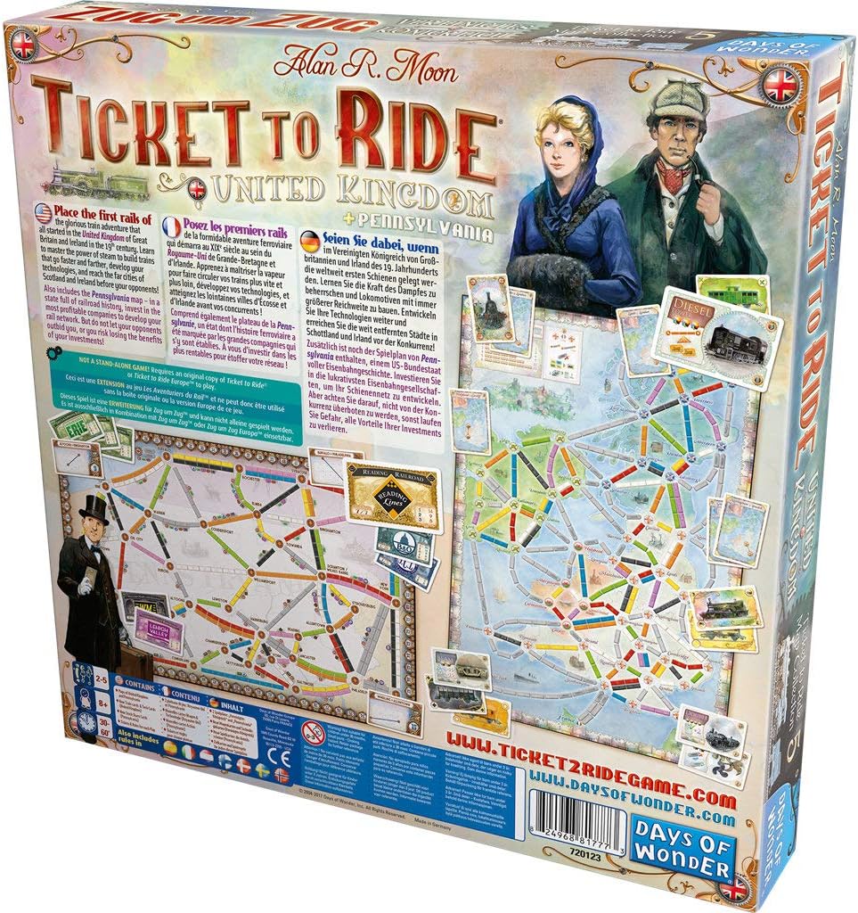 TICKET TO RIDE: MAP #5 - UNITED KINGDOM / PENNSYLVANIA - WiredVillage Games - Days of Wonder