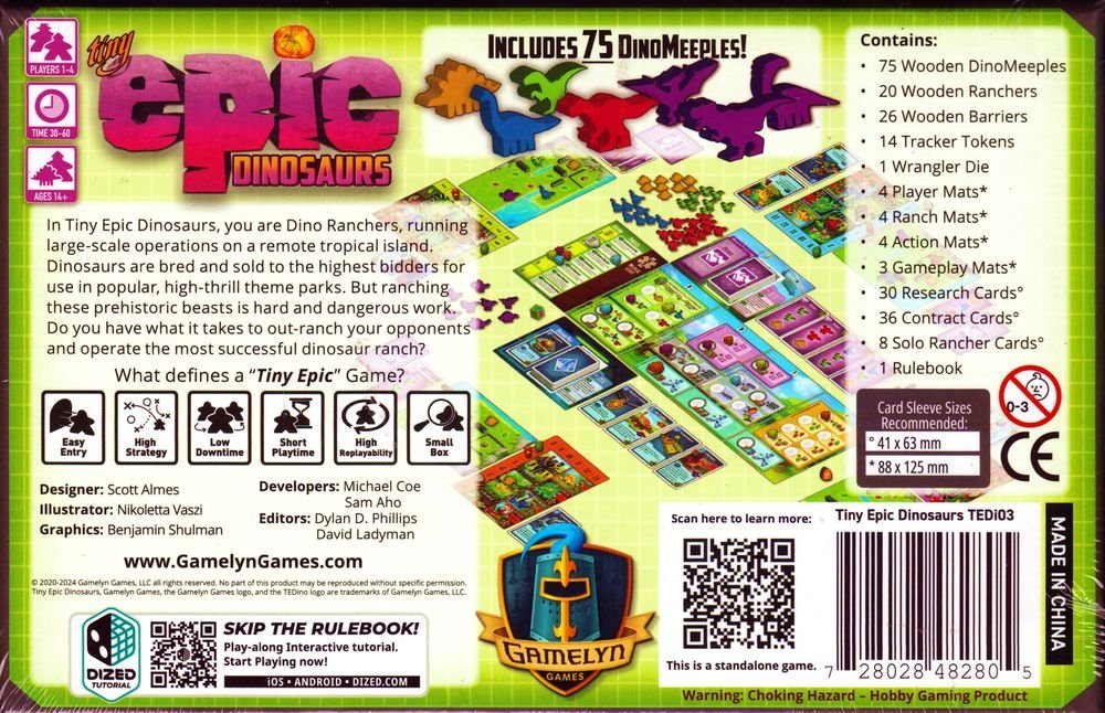 Tiny Epic Dinosaurs - WiredVillage Games - Gamelyn Games