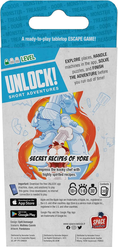 UNLOCK! - SHORT ADVENTURE #1: SECRET RECIPES OF YORE - 1 PACK - WiredVillage Games - Wiredvillage Games