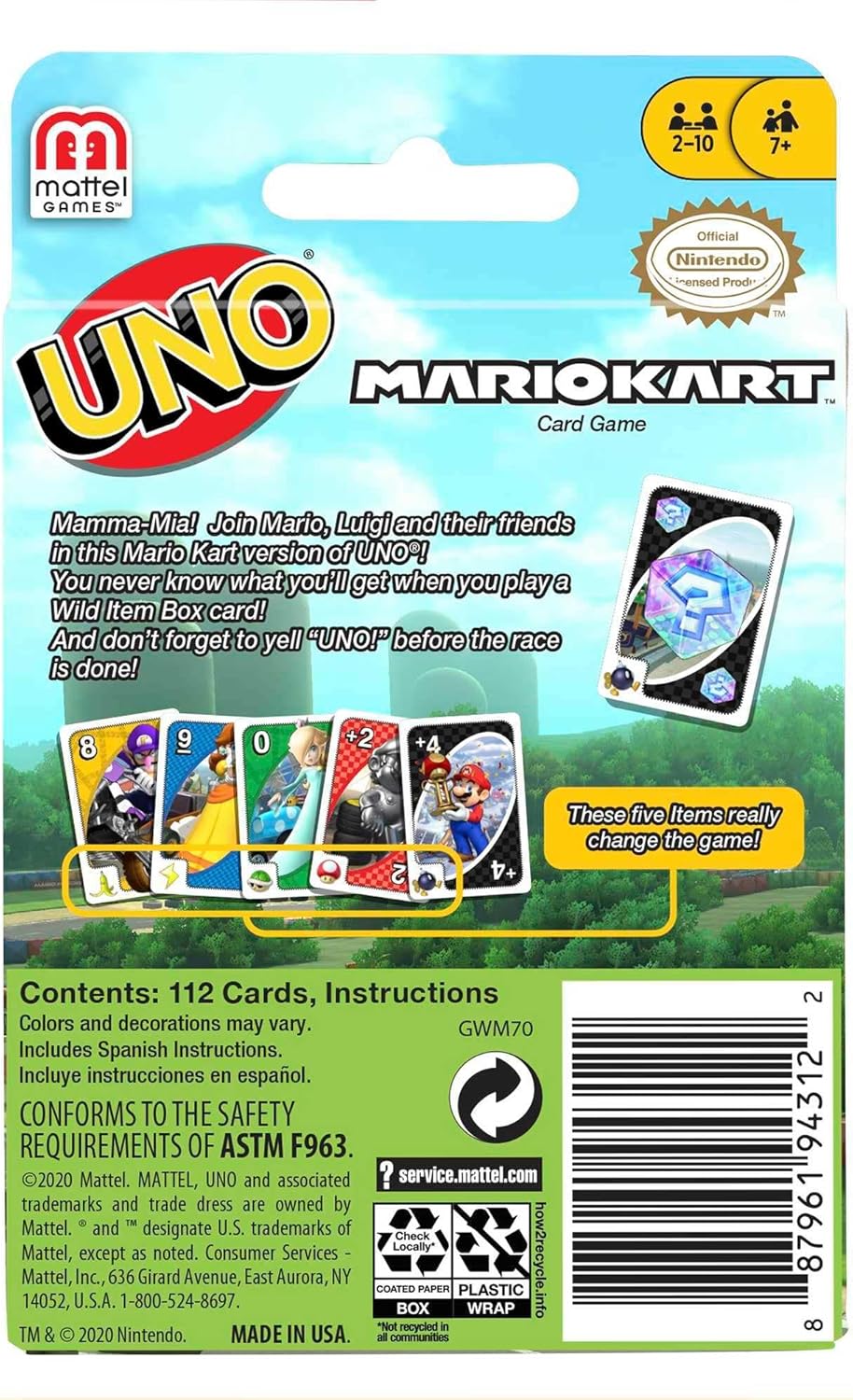 Uno Mariokart - WiredVillage Games - Mattel