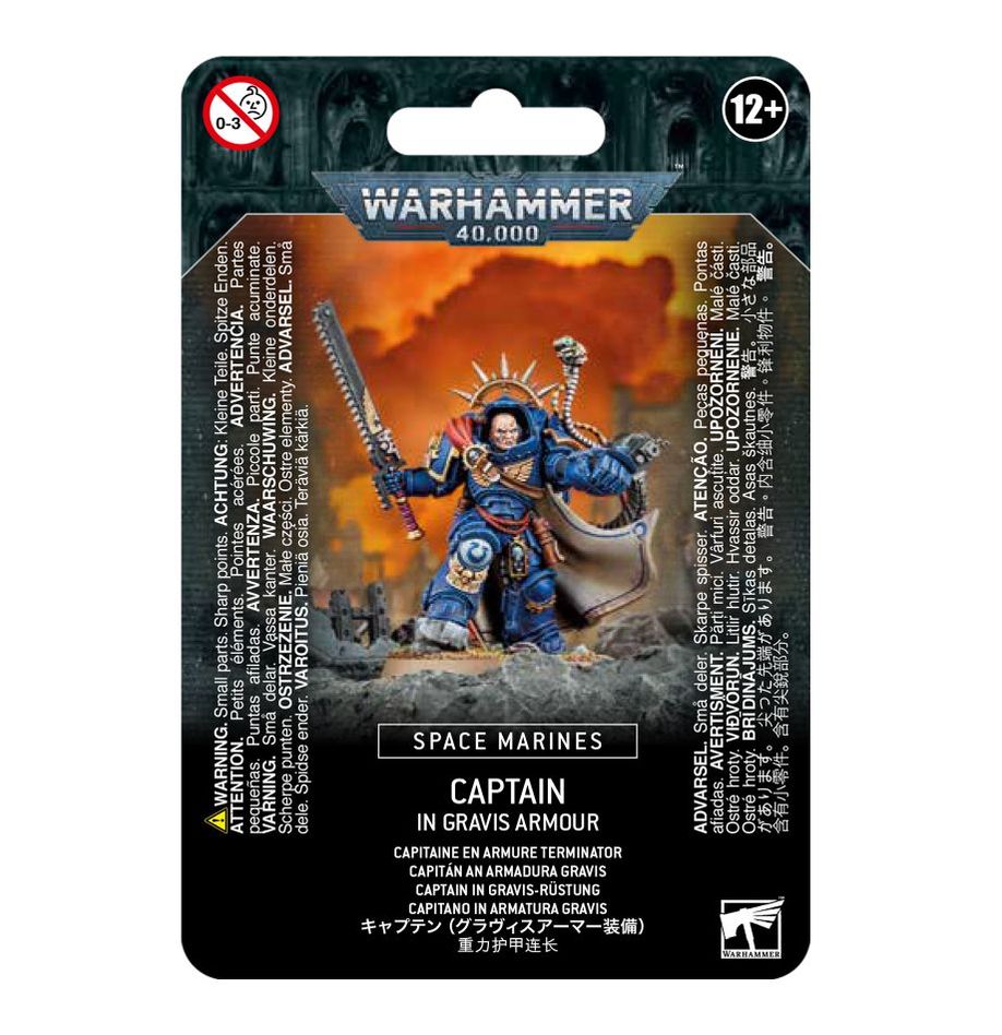 Warhammer 40k Space Marines Captain in Gravis Armour - WiredVillage Games - Games Workshop