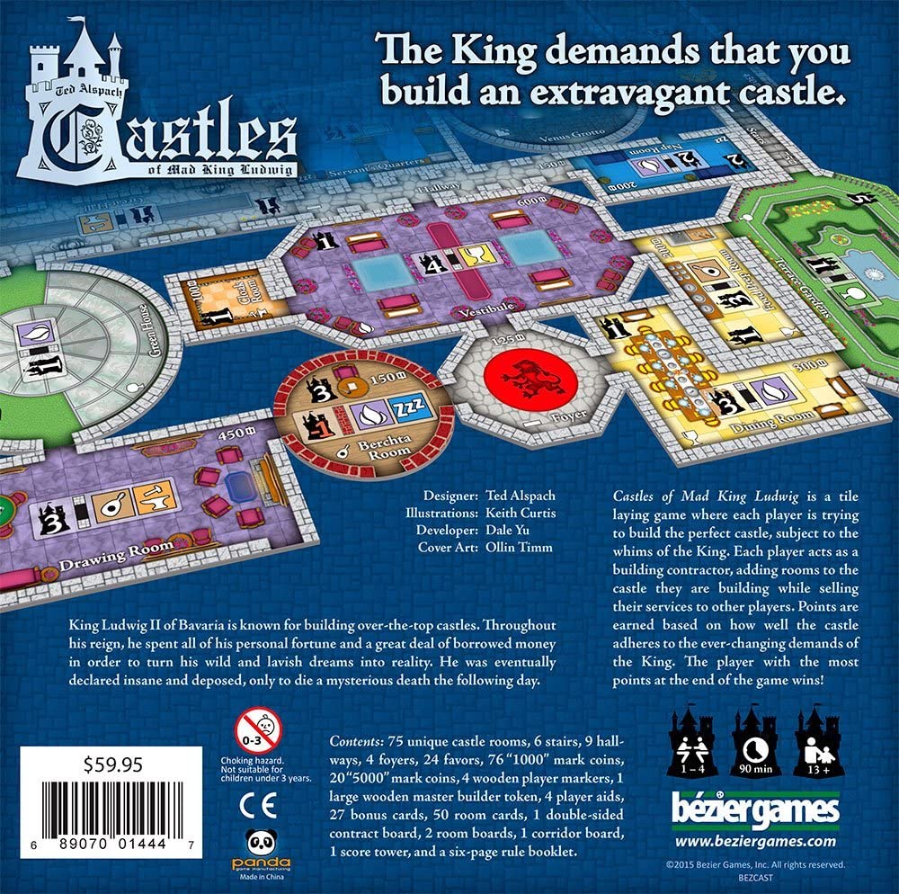 Castles of Mad King Ludwig Board Game - WiredVillage Games - Bezier Games