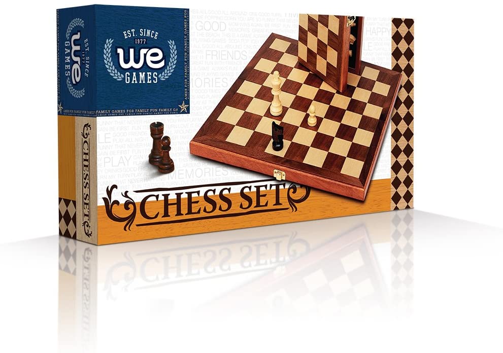 CHESS SET, FOLDING WOOD 11.5" WALNUT BOARD - WiredVillage Games - Wood Expressions