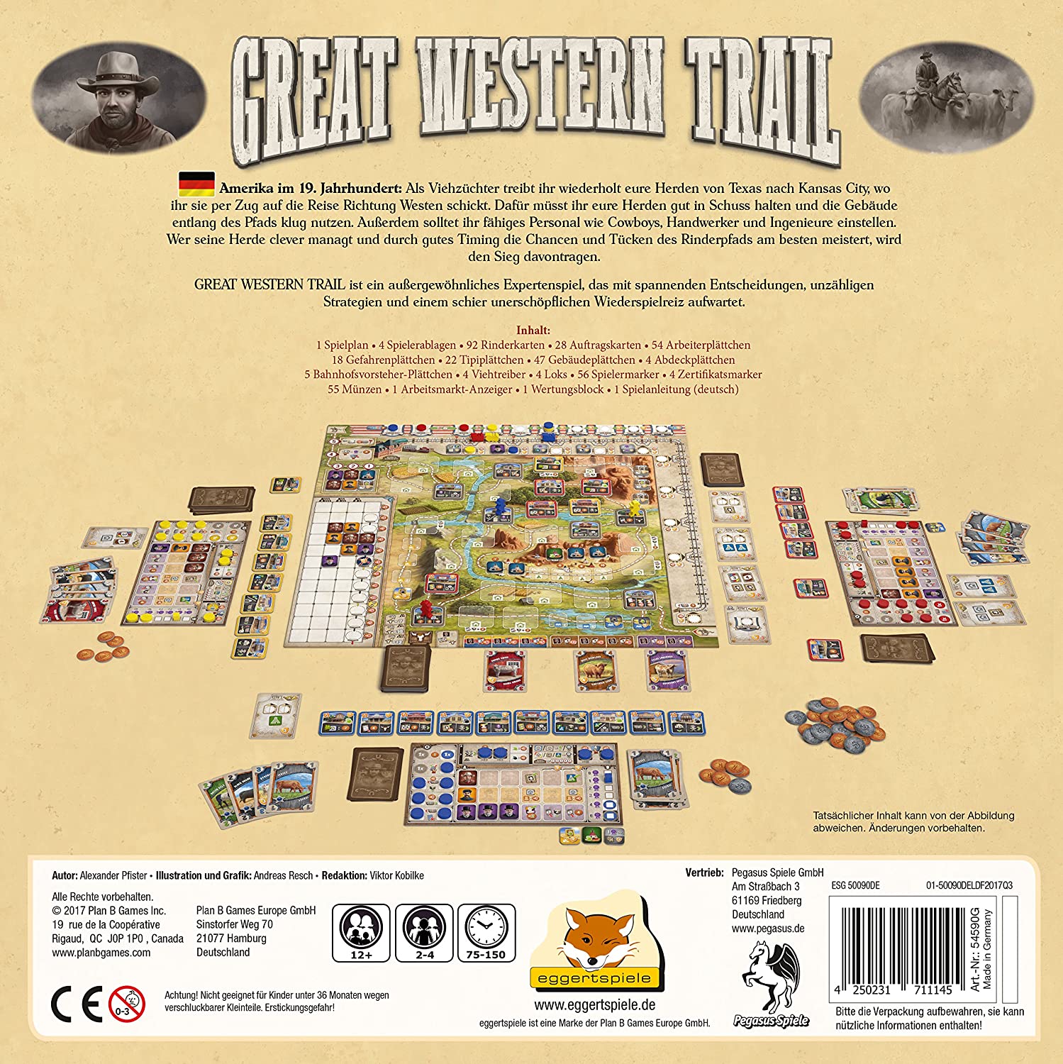 Great Western Trail Board Game - WiredVillage Games - Plan B Games