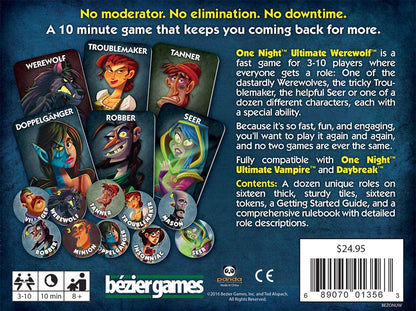 One Night Ultimate Werewolf Board Game - WiredVillage Games - Bezier Games