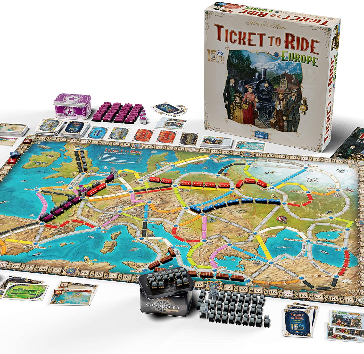 Ticket to Ride Europe Board Game 15th Anniversary Deluxe Edition - WiredVillage Games - Days of Wonder