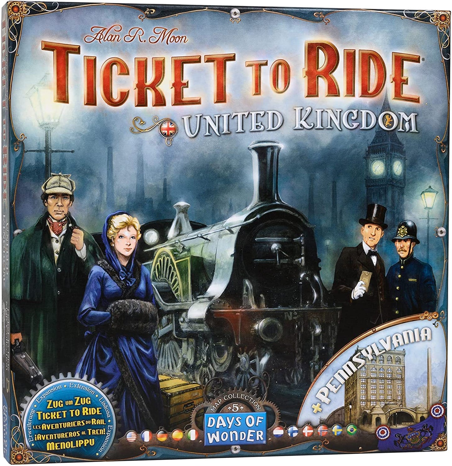 TICKET TO RIDE: MAP #5 - UNITED KINGDOM / PENNSYLVANIA - WiredVillage Games - Days of Wonder