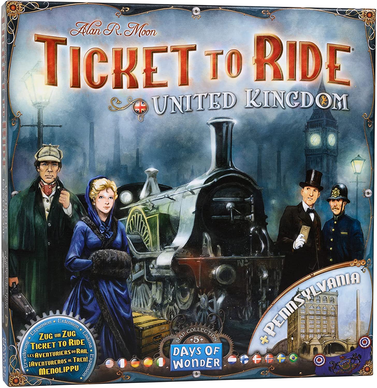 TICKET TO RIDE: MAP #5 - UNITED KINGDOM / PENNSYLVANIA - WiredVillage Games - Days of Wonder